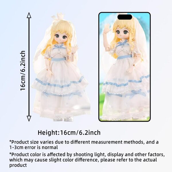 niannyyhouse BJD Blind Box : figurines articulées 1/12 avec vêtements colorés, ensemble de 6 pièces