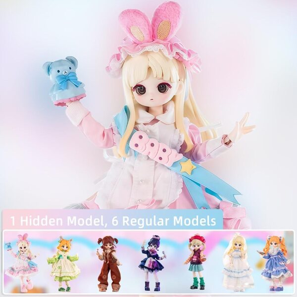 niannyyhouse BJD Blind Box : figurines articulées 1/12 avec vêtements colorés, ensemble de 6 pièces