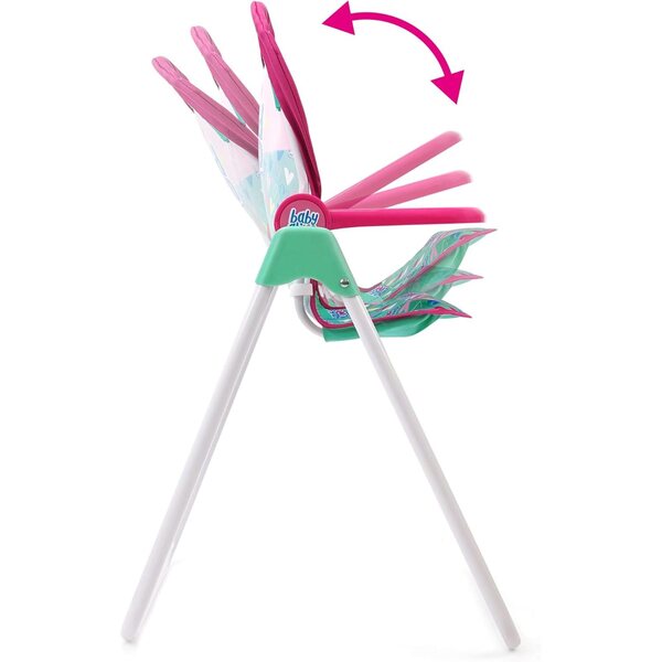 Baby Alive Puppenhochstuhl-Set mit 5 Zubehörteilen, Grün und Rosa, für Puppen bis 61 cm