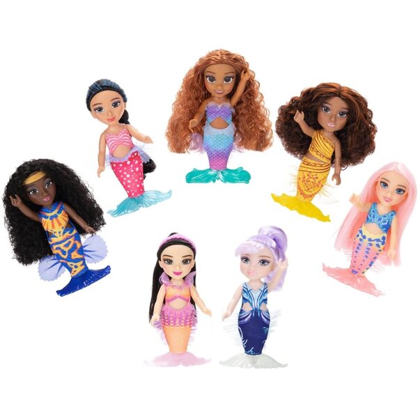 Set Bambole Petite La Sirenetta Disney, 7 Sorelle da 15 cm da Collezione