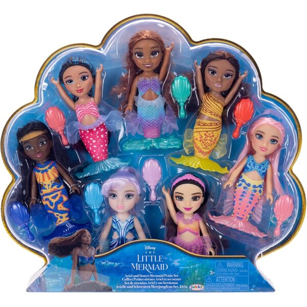 Set Bambole Petite La Sirenetta Disney, 7 Sorelle da 15 cm da Collezione