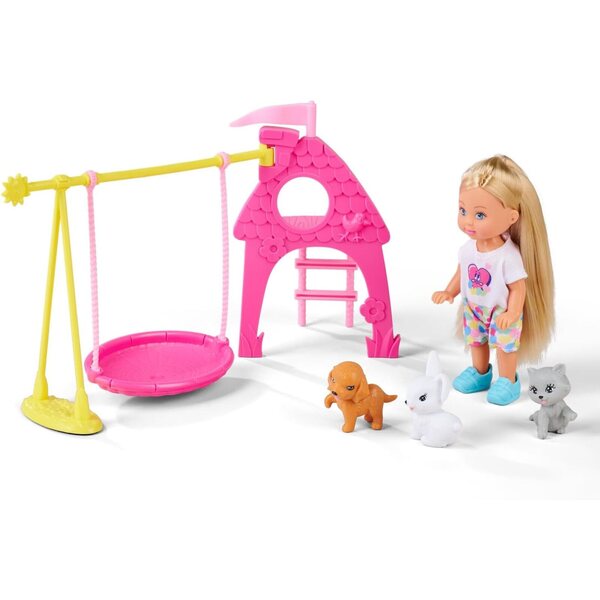 Simba Evi Love Puppy Walk mit 2 Welpen, Trolley und Zubehör – Rollenspiel ab 3 Jahren