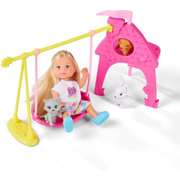 Simba Evi Love Puppy Walk mit 2 Welpen, Trolley und Zubehör – Rollenspiel ab 3 Jahren