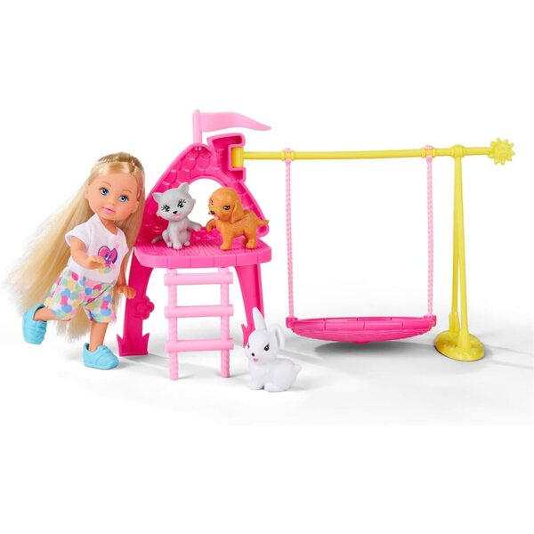 Simba Evi Love Puppy Walk mit 2 Welpen, Trolley und Zubehör – Rollenspiel ab 3 Jahren