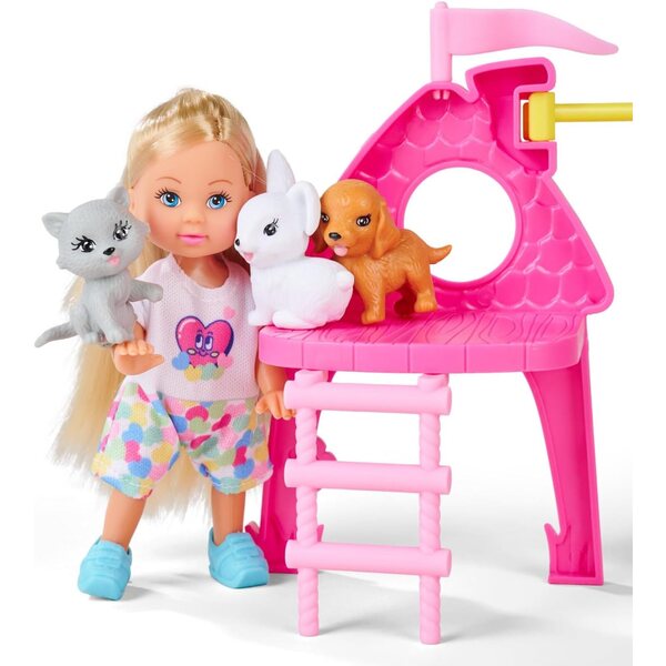 Simba Evi Love Puppy Walk mit 2 Welpen, Trolley und Zubehör – Rollenspiel ab 3 Jahren