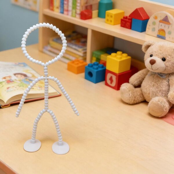 Set 4 Armature Scheletro Flessibili per Bambole 50 cm con 74 Giunti Perline Bianchi
