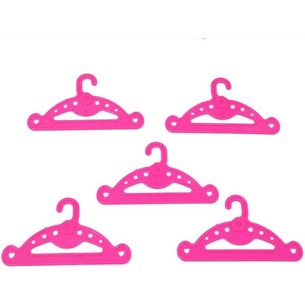 5 grucce in plastica per vestiti di bambole da 46 cm – Uterui, rosso rosa