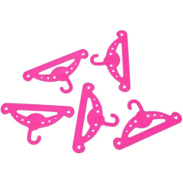 5 grucce in plastica per vestiti di bambole da 46 cm – Uterui, rosso rosa