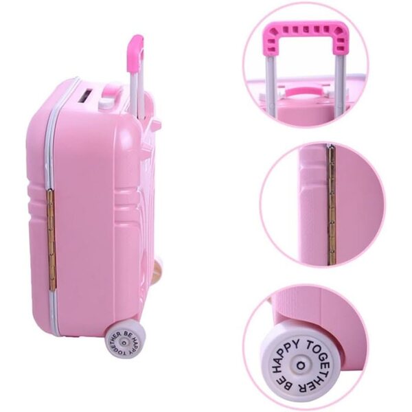 Valigetta da Viaggio Rosa per Bambole 18 Pollici, Custodia Accessori Bambole Uterui