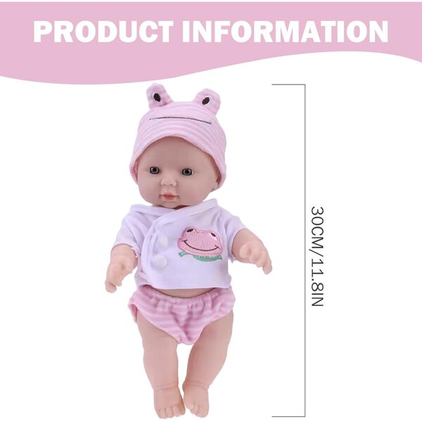 Jorzer Baby Doll realistische weiche Vinylpuppe 30 cm für Mädchen ab 3 Jahren