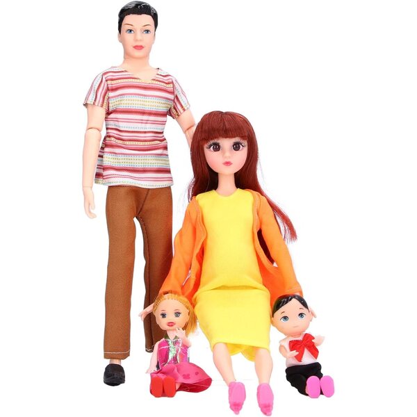 Familienpuppenset mit schwangerer Mutter und Zubehör für lehrreiches und kreatives Spielen