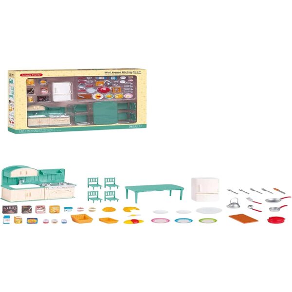 Famiglia Dollhouse Big Kitchen Set - Cucina Giocattolo OLEOCA per Bambini 3+