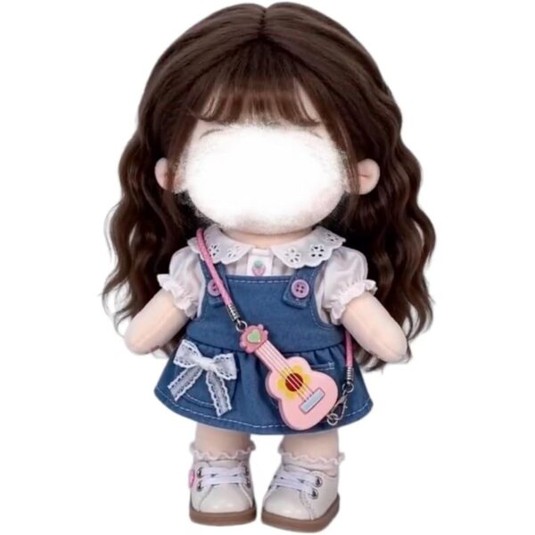 Set accessori per bambole Labubu 17 cm - 6 pezzi tazza, chitarra, fotocamera e altro
