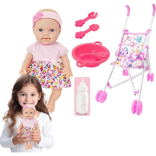 10-Zoll-Kinderwagenpuppe für Kinder – realistisches Rollenspiel Nevalerra