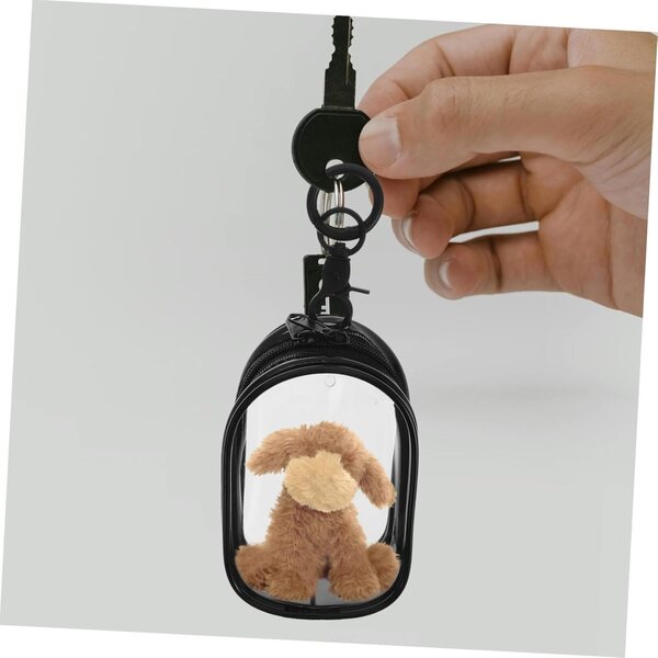 BESPORTBLE Organizer Trasparente in PVC per Bambole con Portachiavi, Custodia Compatta e Resistente