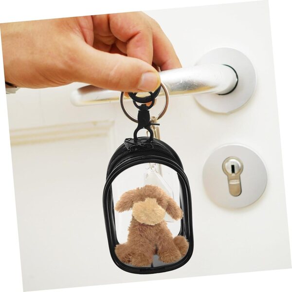 BESPORTBLE Organizer Trasparente in PVC per Bambole con Portachiavi, Custodia Compatta e Resistente