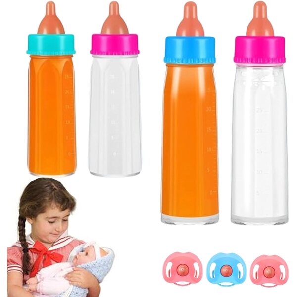 Set Bottiglie Bibi per Bambole - 6 Pezzi con Ciucci e Accessori per Gioco di Ruolo