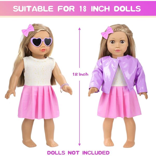 Modeaccessoires-Set für 45,7-cm-Puppen mit Kleidung, Tasche, Make-up und Armbändern