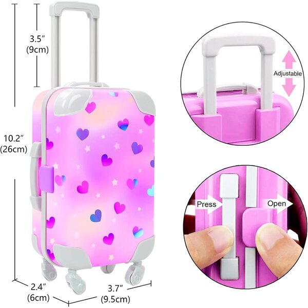 Modeaccessoires-Set für 45,7-cm-Puppen mit Kleidung, Tasche, Make-up und Armbändern