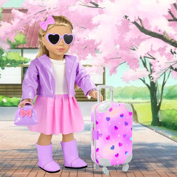 Modeaccessoires-Set für 45,7-cm-Puppen mit Kleidung, Tasche, Make-up und Armbändern