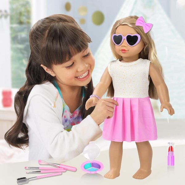Modeaccessoires-Set für 45,7-cm-Puppen mit Kleidung, Tasche, Make-up und Armbändern