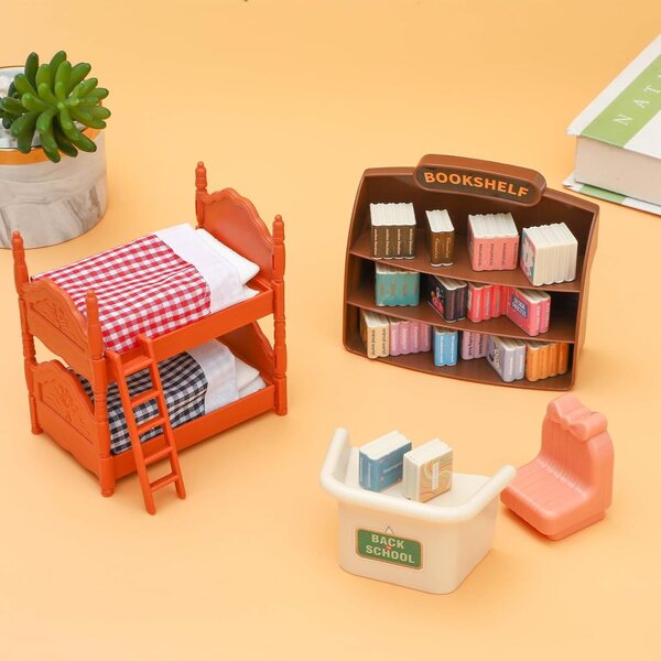 ONEST Set 7-teiliges Feen-Puppenhaus-Miniaturen aus PVC zum Spielen und Dekorieren