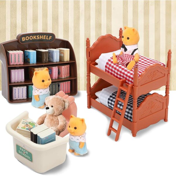ONEST Set 7-teiliges Feen-Puppenhaus-Miniaturen aus PVC zum Spielen und Dekorieren