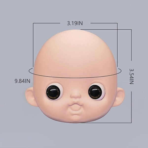 Testa bambola YMY DOLL 1/6 grande a pera con occhi in vetro per Obitsu BJD