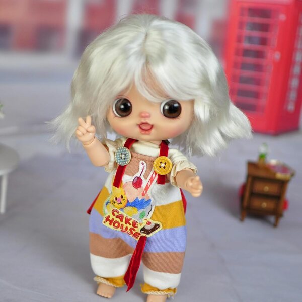 Testa bambola YMY DOLL 1/6 grande a pera con occhi in vetro per Obitsu BJD