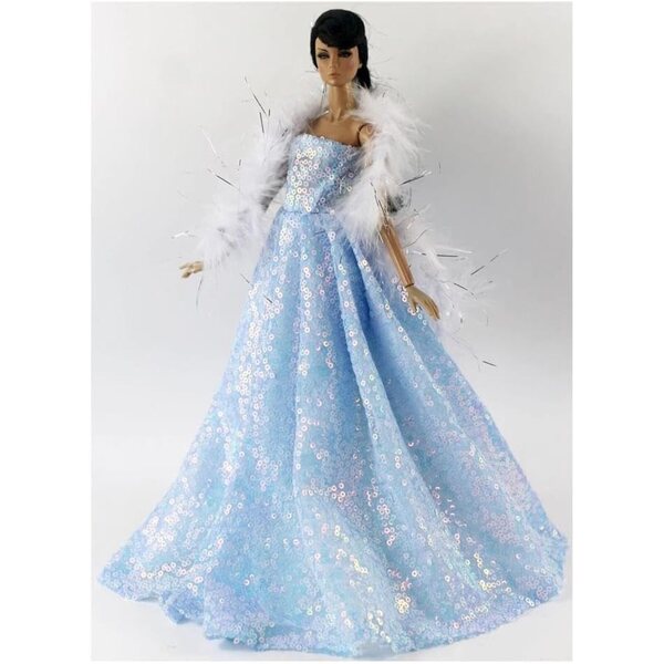 Vestito da Principessa per Bambola Americana da 30 cm - Abito con Paillettes Elegante