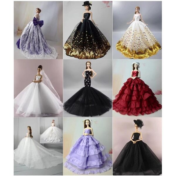 Vestito da Principessa per Bambola Americana da 30 cm - Abito con Paillettes Elegante