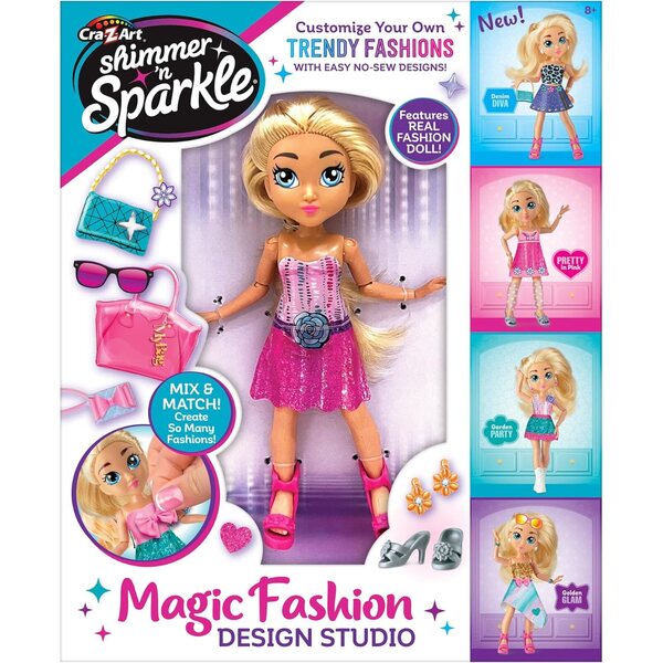 Shimmer 'N Sparkle Magic Fashion Doll Studio per creare moda personalizzata