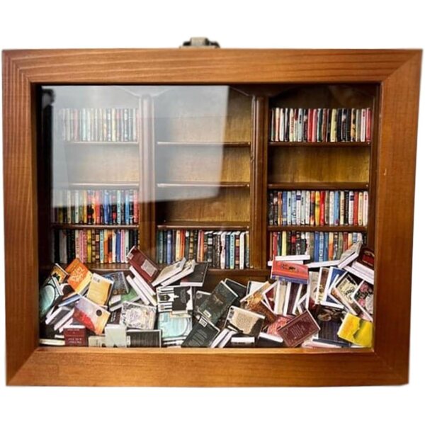 Angst-Bücherregal: Mini-Bücherregal aus Holz zur Linderung von Ängsten und Stress