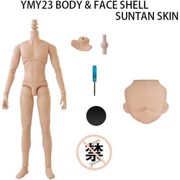 BJD männlicher Puppenkörper XiDonDon YMY23/YMY25 PVC+POM für OB22, OB23, OB24 Köpfe