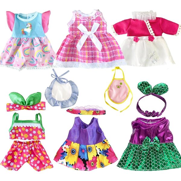 6er-Set Kleidung für Puppen 25–30 cm – sichere und handgefertigte Puppenkleidung