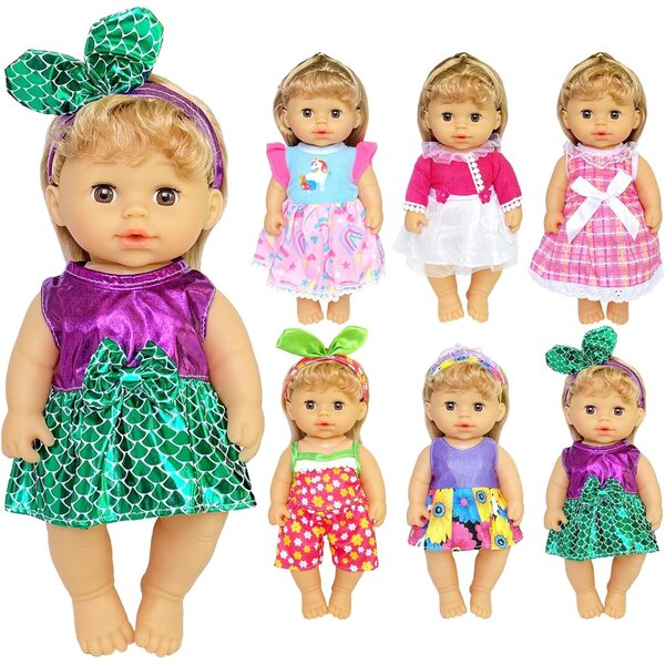 6er-Set Kleidung für Puppen 25–30 cm – sichere und handgefertigte Puppenkleidung