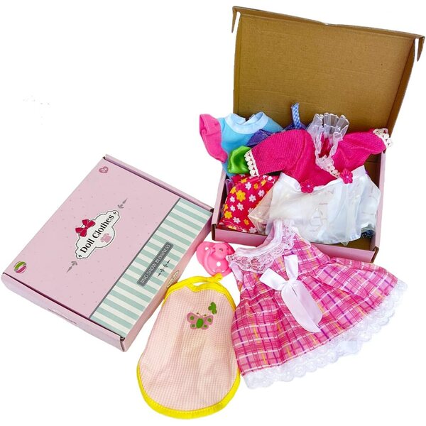 6er-Set Kleidung für Puppen 25–30 cm – sichere und handgefertigte Puppenkleidung
