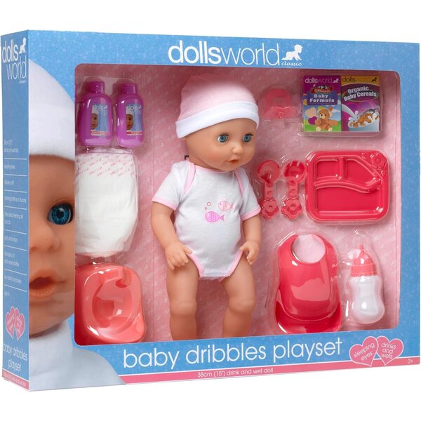 Dollsworld Spielset mit Puppe, Zubehör und Fütterungsset für Kinder