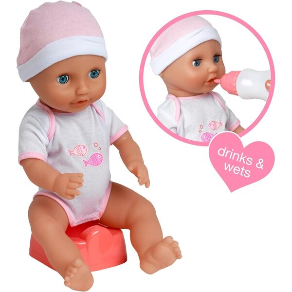 Dollsworld Spielset mit Puppe, Zubehör und Fütterungsset für Kinder