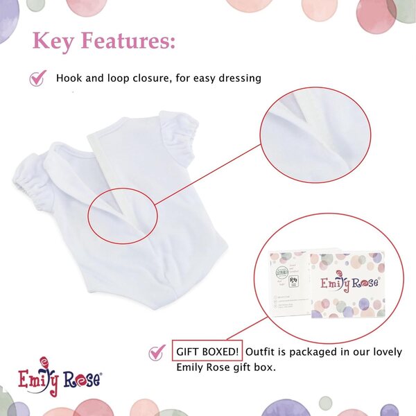 Emily Rose Vestito per Bambola 35,6 cm con Orecchie da Coniglio e Gonna Tutù Rosa