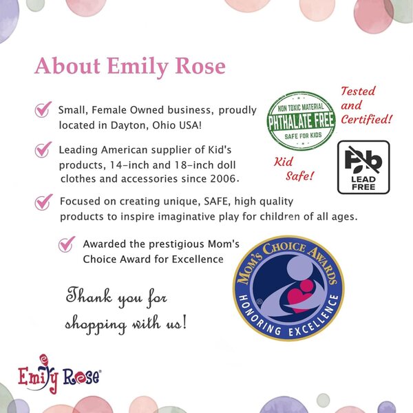 Emily Rose Vestito per Bambola 35,6 cm con Orecchie da Coniglio e Gonna Tutù Rosa