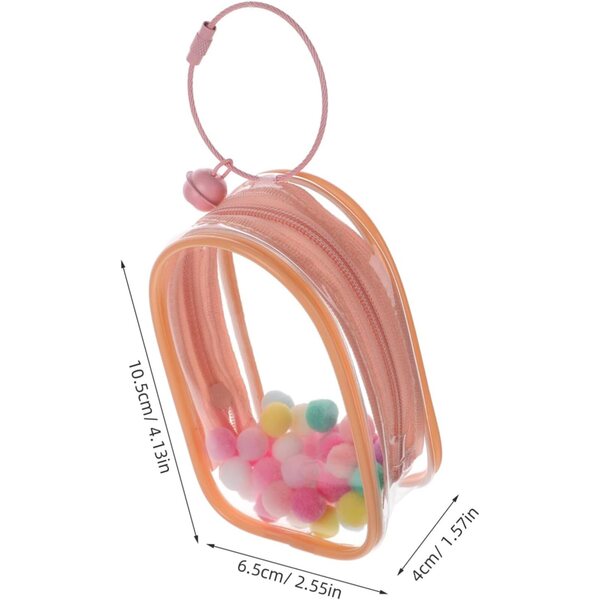 Borsa Trasparente Mini per Bambole Didiseaon con Campanello e Anello 10,5x6,5x4 cm