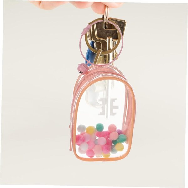 Borsa Trasparente Mini per Bambole Didiseaon con Campanello e Anello 10,5x6,5x4 cm