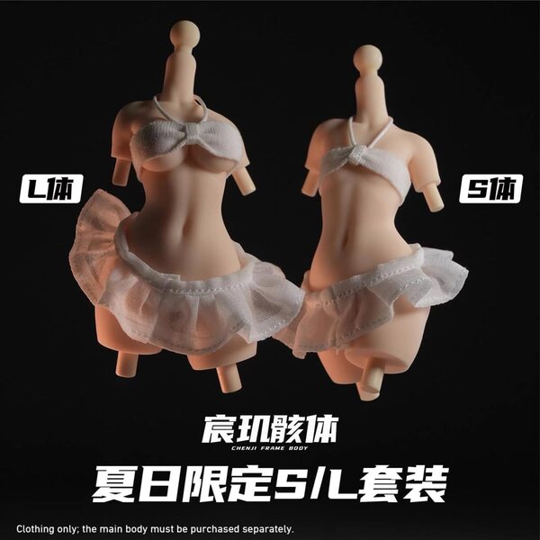 HiPlay CHENJI CRAFT Bikini Bianco 1/12 per Bambole Figure d'Azione Taglia L