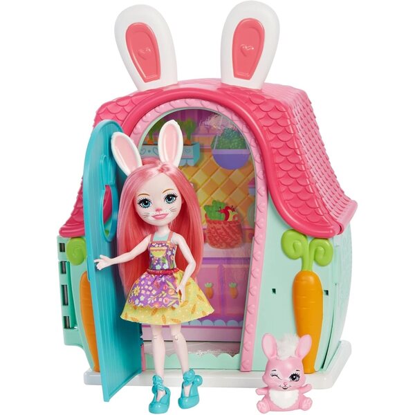 Enchantimals Hüttenset mit Haus, Puppe und Zubehör für Mädchen ab 4 Jahren