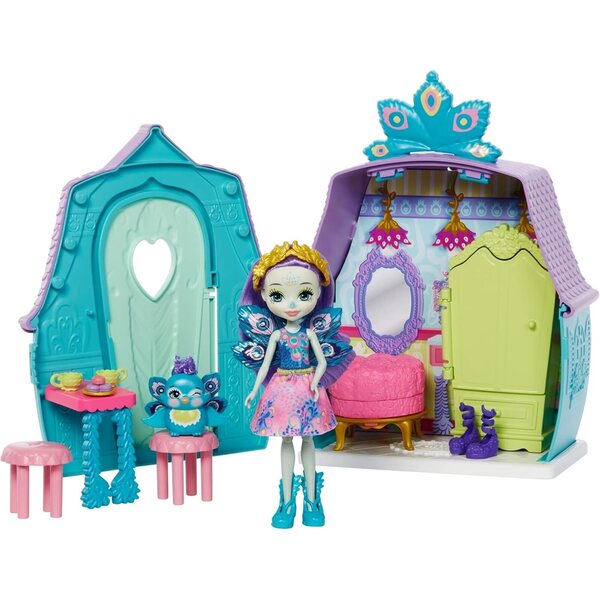 Enchantimals Hüttenset mit Haus, Puppe und Zubehör für Mädchen ab 4 Jahren