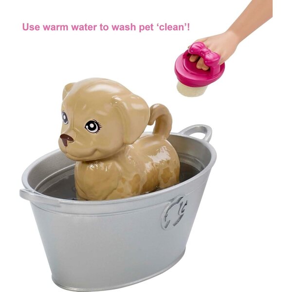 Barbie Farbwechselnde Welpen mit Puppe, Hund, Katze und Kaninchen, 3+ Spiel