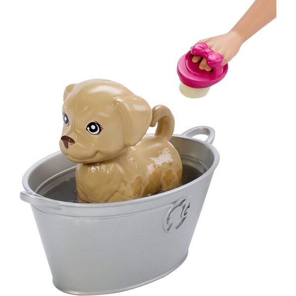 Barbie Farbwechselnde Welpen mit Puppe, Hund, Katze und Kaninchen, 3+ Spiel