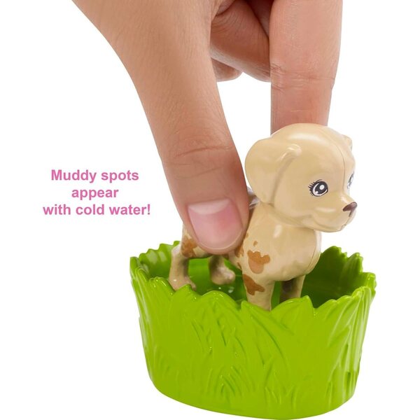 Barbie Farbwechselnde Welpen mit Puppe, Hund, Katze und Kaninchen, 3+ Spiel