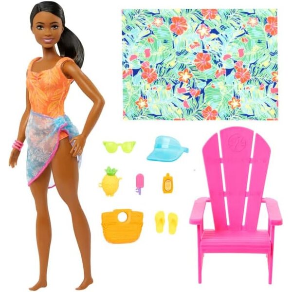Barbie Brooklyn Pink Passport Hawaii mit Zubehör für sommerliches Strandspiel